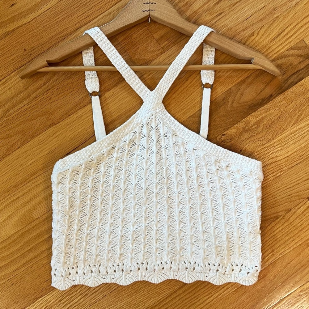 Hollister Crochet Halter Tank Top